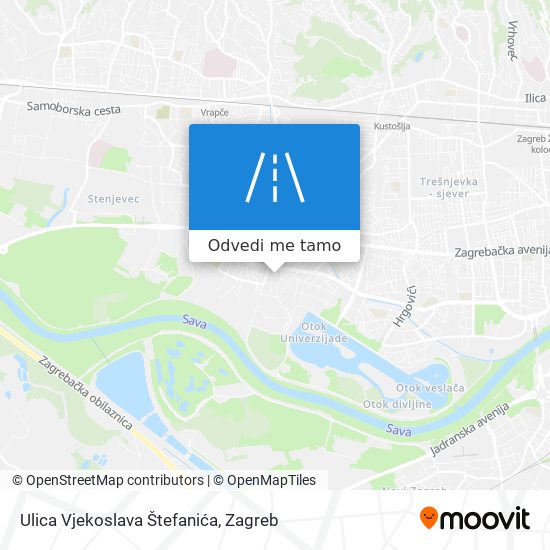 Karta Ulica Vjekoslava Štefanića