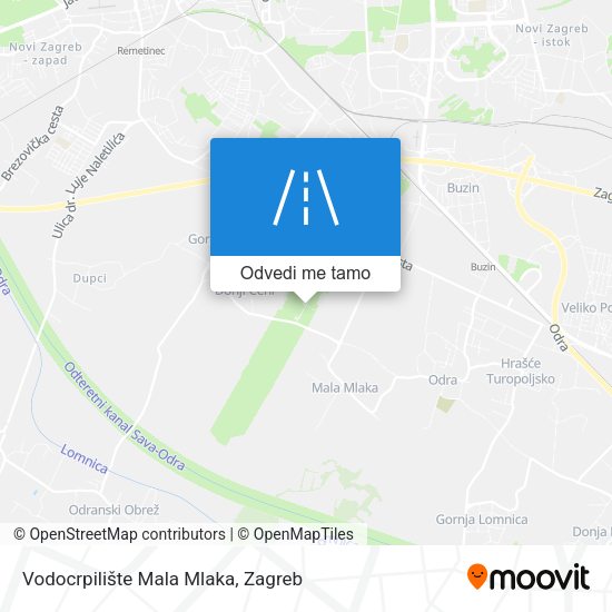 Karta Vodocrpilište Mala Mlaka