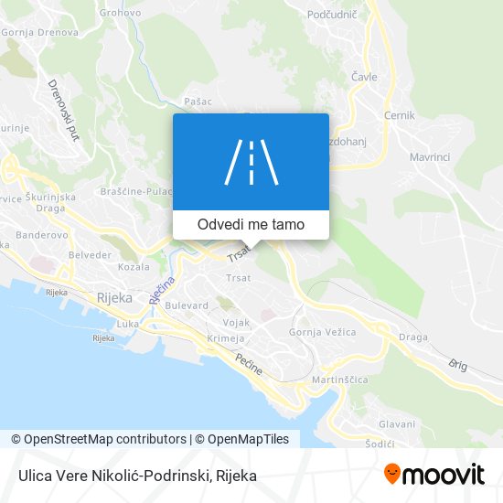 Karta Ulica Vere Nikolić-Podrinski