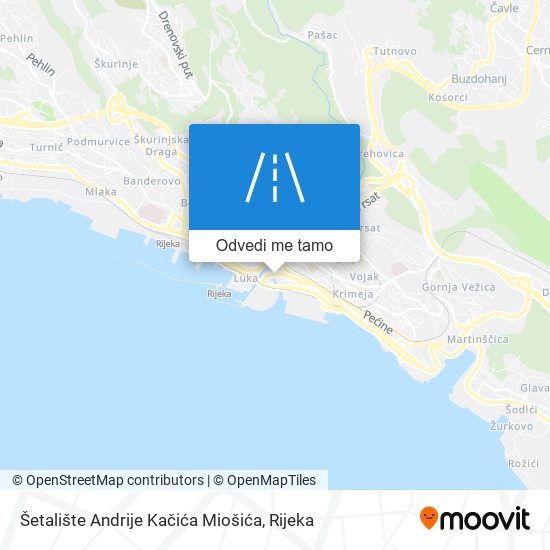 Karta Šetalište Andrije Kačića Miošića