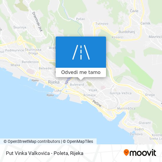 Karta Put Vinka Valkovića - Poleta