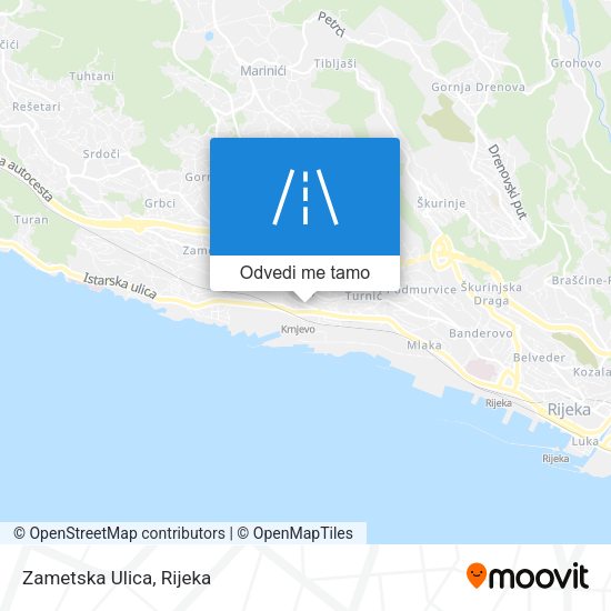 Karta Zametska Ulica