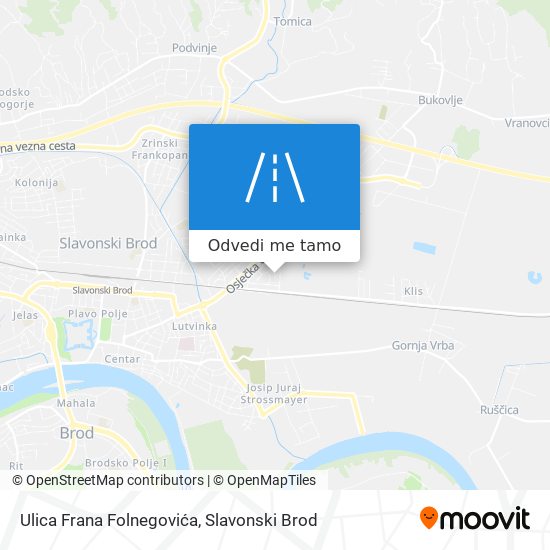 Karta Ulica Frana Folnegovića