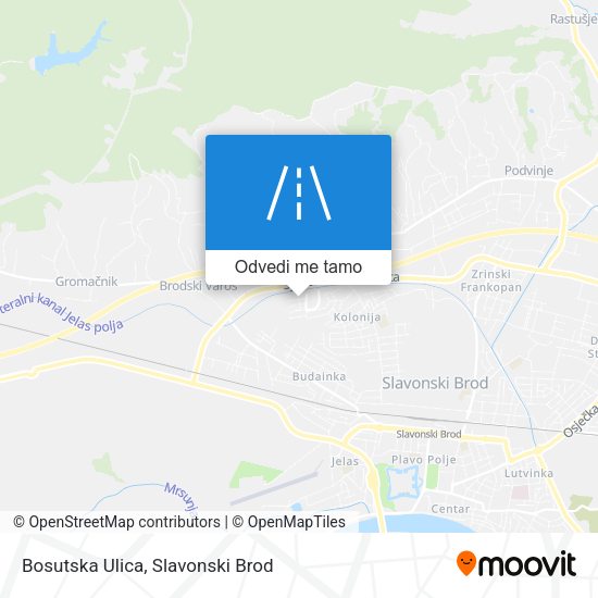 Karta Bosutska Ulica