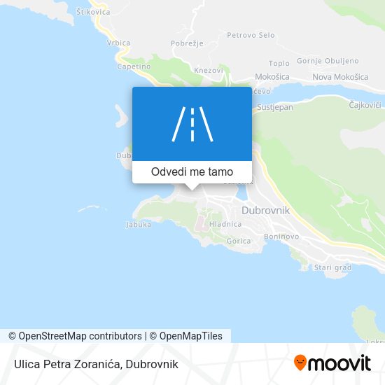 Karta Ulica Petra Zoranića