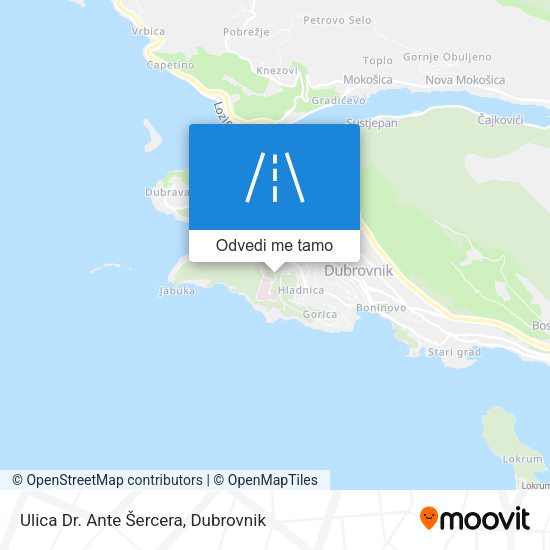 Karta Ulica Dr. Ante Šercera