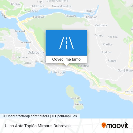 Karta Ulica Ante Topića Mimare