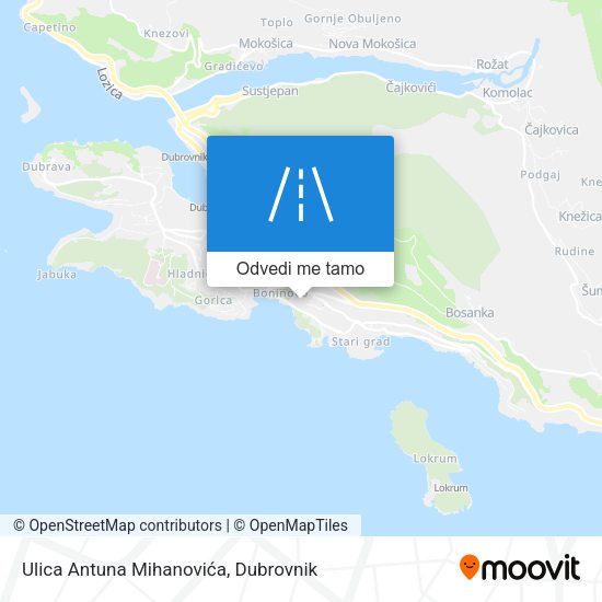 Karta Ulica Antuna Mihanovića