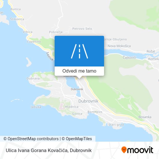 Karta Ulica Ivana Gorana Kovačića