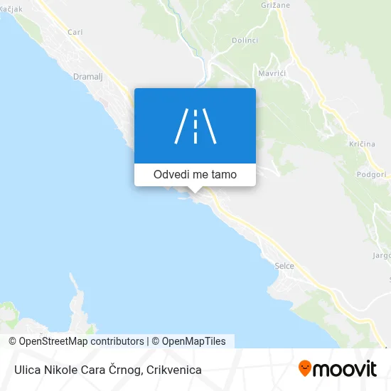 Karta Ulica Nikole Cara Črnog