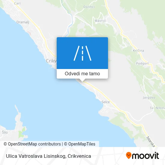 Karta Ulica Vatroslava Lisinskog