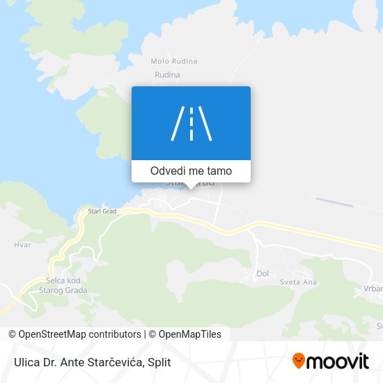 Karta Ulica Dr. Ante Starčevića