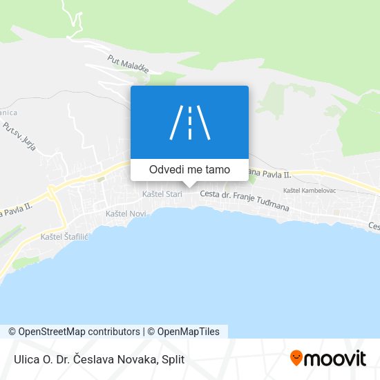 Karta Ulica O. Dr. Česlava Novaka