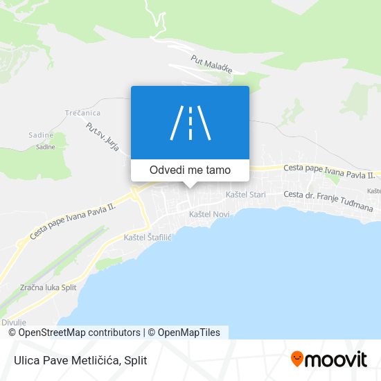 Karta Ulica Pave Metličića