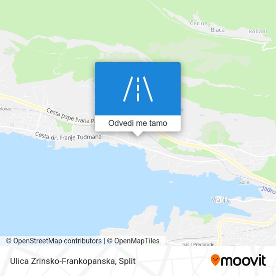 Karta Ulica Zrinsko-Frankopanska