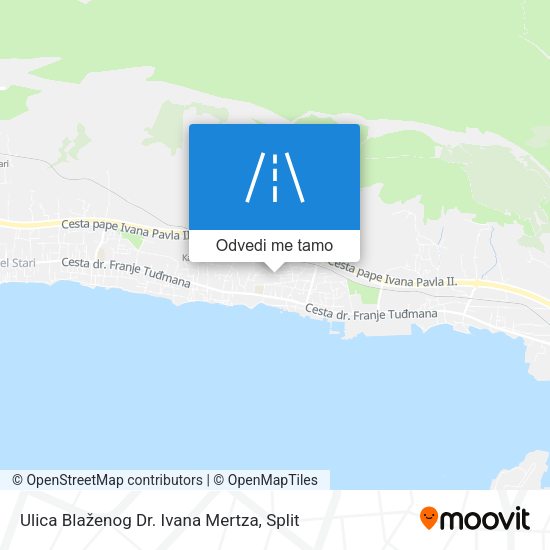Karta Ulica Blaženog Dr. Ivana Mertza