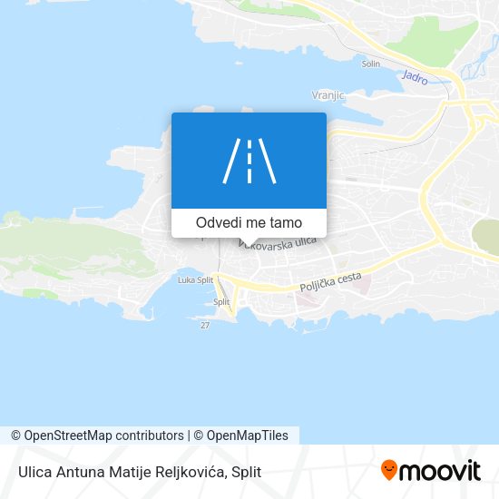 Karta Ulica Antuna Matije Reljkovića