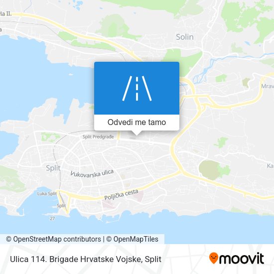 Karta Ulica 114. Brigade Hrvatske Vojske