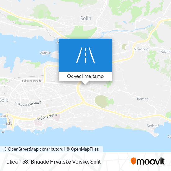 Karta Ulica 158. Brigade Hrvatske Vojske