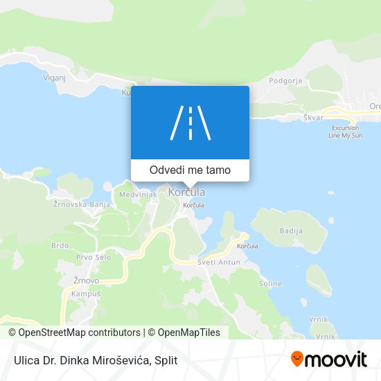 Karta Ulica Dr. Dinka Miroševića