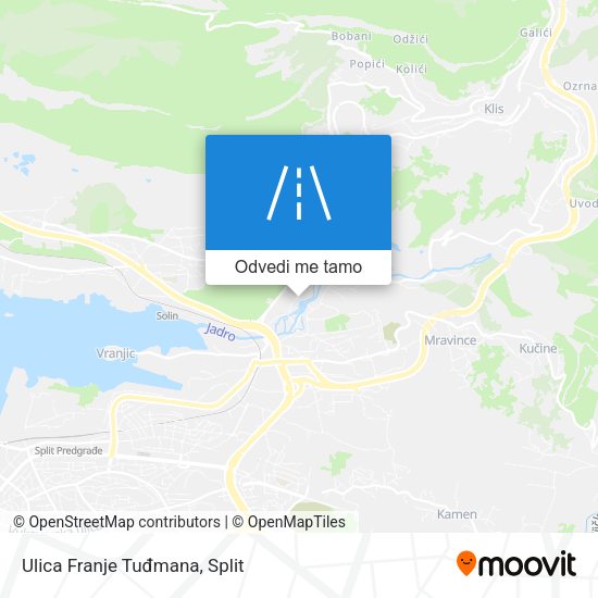 Karta Ulica Franje Tuđmana