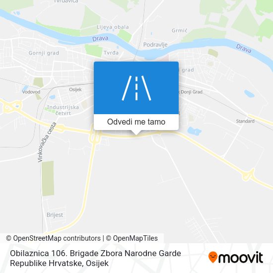 Karta Obilaznica 106. Brigade Zbora Narodne Garde Republike Hrvatske