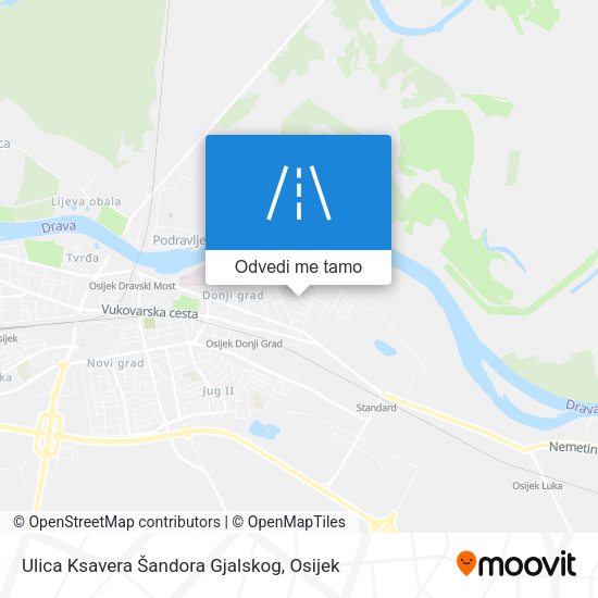 Karta Ulica Ksavera Šandora Gjalskog