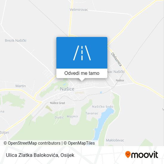 Karta Ulica Zlatka Balokovića