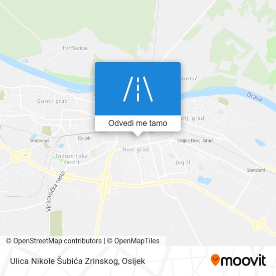 Karta Ulica Nikole Šubića Zrinskog