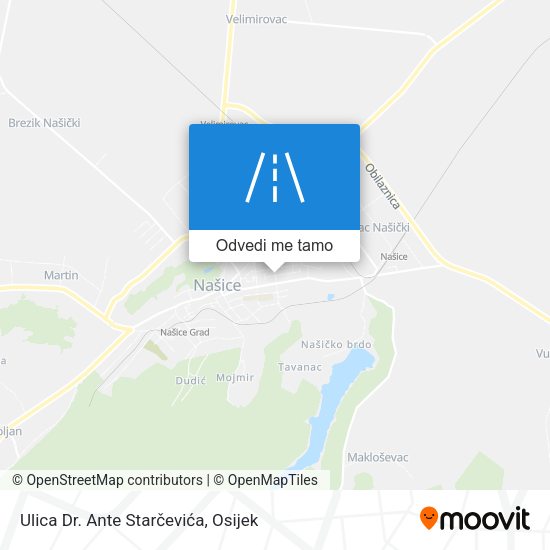 Karta Ulica Dr. Ante Starčevića