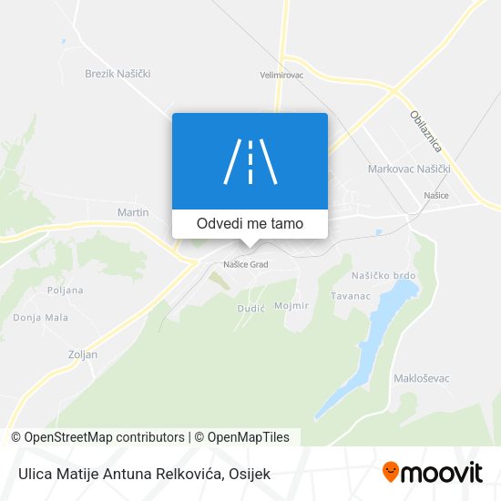 Karta Ulica Matije Antuna Relkovića