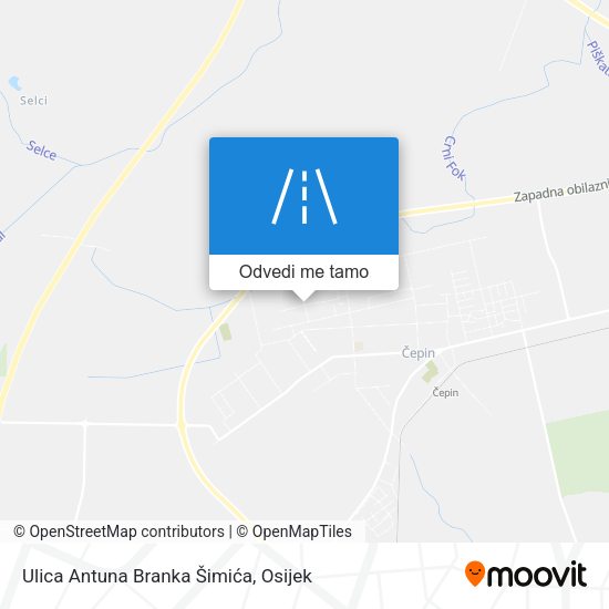 Karta Ulica Antuna Branka Šimića