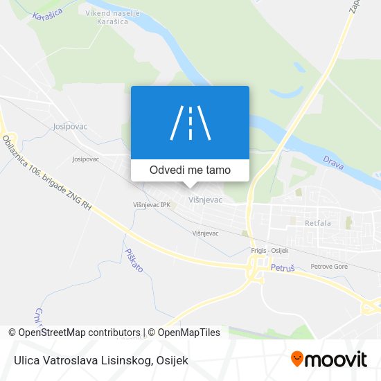 Karta Ulica Vatroslava Lisinskog