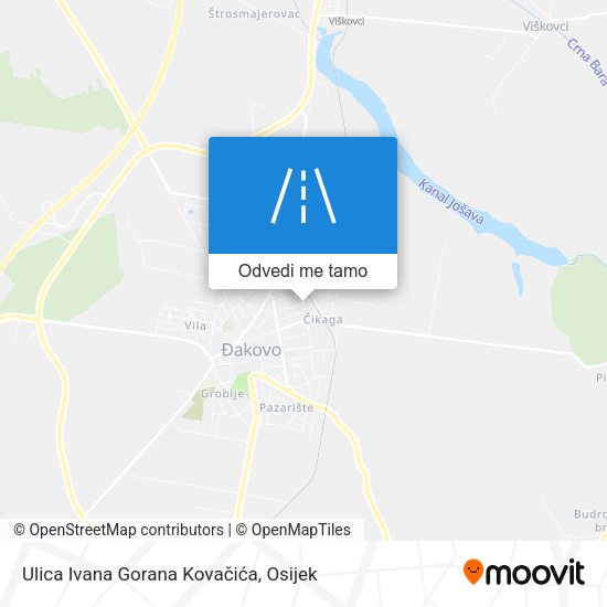 Karta Ulica Ivana Gorana Kovačića