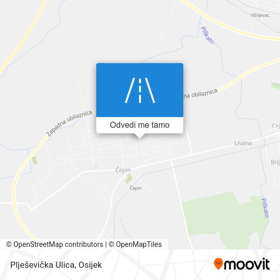 Karta Plješevička Ulica