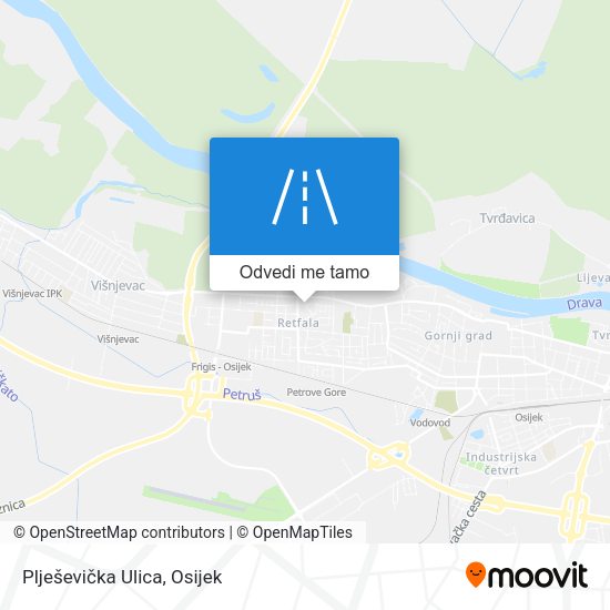Karta Plješevička Ulica