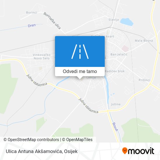Karta Ulica Antuna Akšamovića