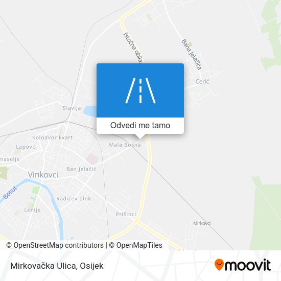 Karta Mirkovačka Ulica