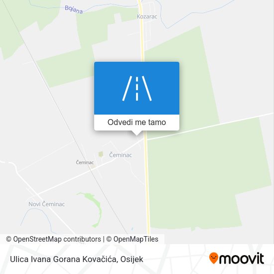 Karta Ulica Ivana Gorana Kovačića