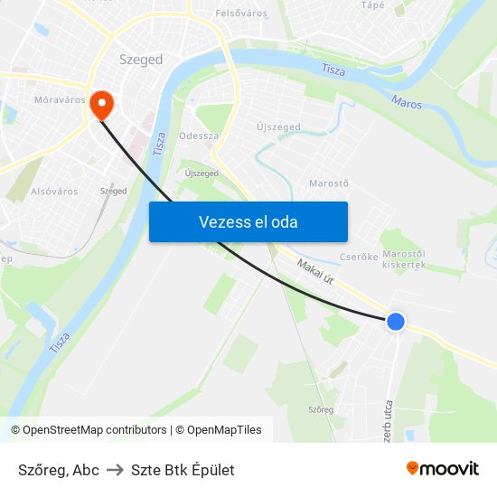Szőreg, Abc to Szte Btk Épület map