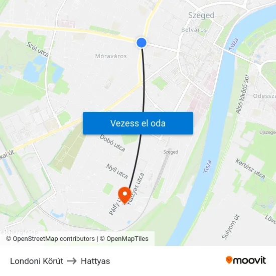 Londoni Körút to Hattyas map