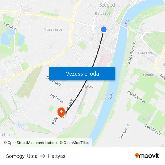 Somogyi Utca to Hattyas map