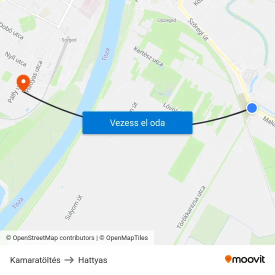 Kamaratöltés to Hattyas map