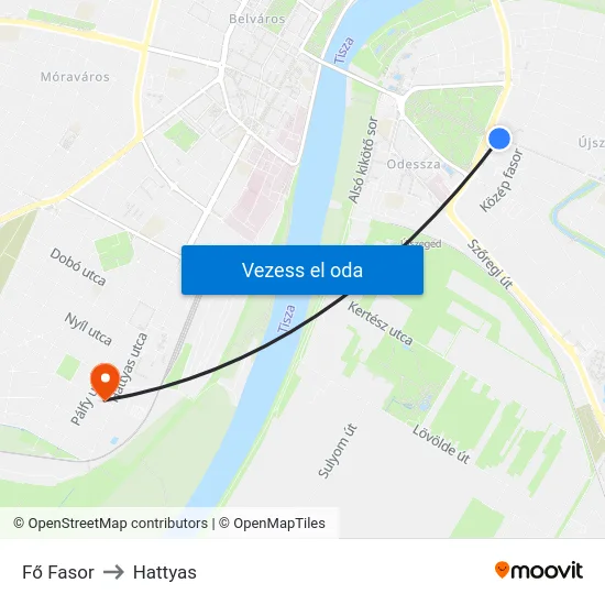 Fő Fasor to Hattyas map