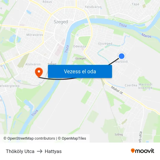 Thököly Utca to Hattyas map