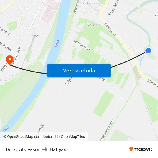 Derkovits Fasor to Hattyas map