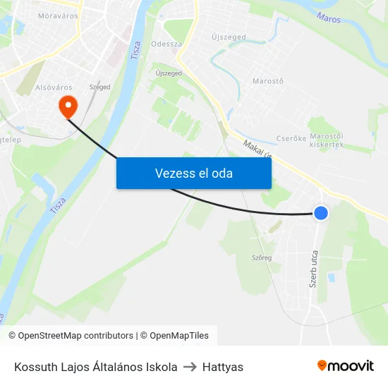 Kossuth Lajos Általános Iskola to Hattyas map