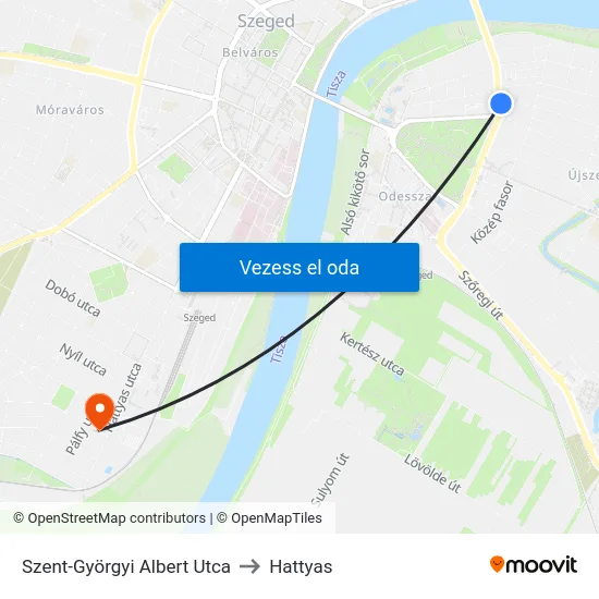 Szent-Györgyi Albert Utca to Hattyas map