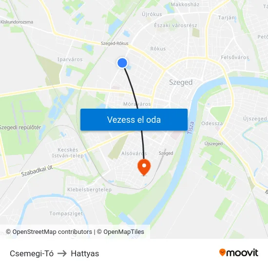 Csemegi-Tó to Hattyas map