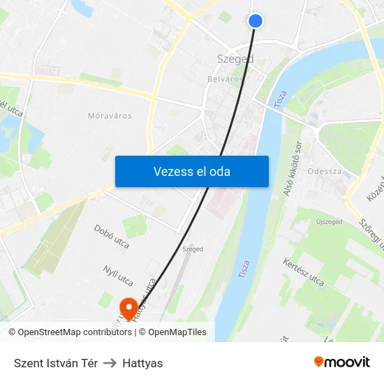 Szent István Tér to Hattyas map